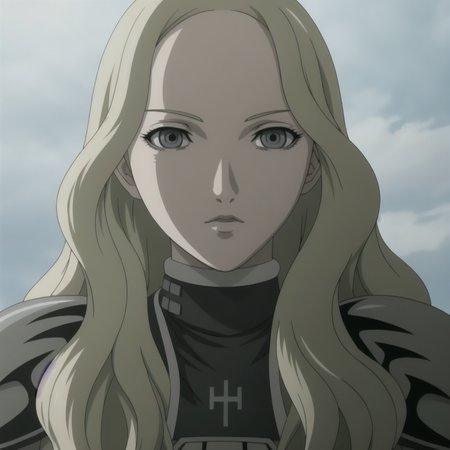 1girl, blonde hair, grey eyes, wavy hair, white outfit, shoulder armor, gauntlet skirt, raincoat , realistic,  looking_at_viewer, perfect faces, fine details, high textures, ultra hyper sharp, insanely detailed and intricate, super detailed, hdr ultra high quality, high detail, 4k <lora:Terezka:0.7>