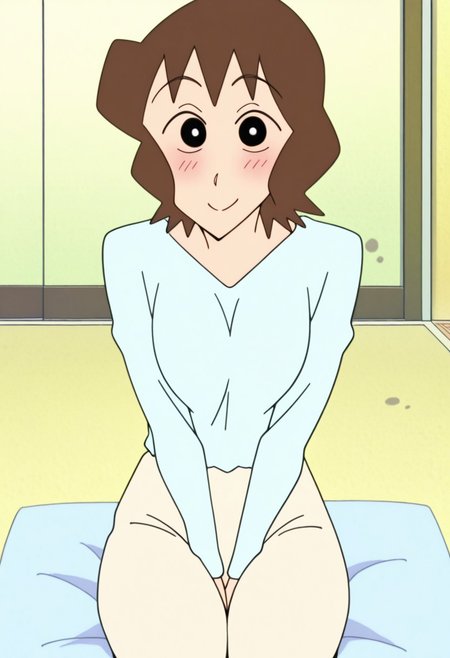 best quality, masterpiece, anime screencap, anime coloring, ultra detailed, source_anime, intricate details, perfect anatomy, looking at viewer, upper body,
nohara musae, 1girl, brown hair, short hair, black eyes, breasts, solo,
seiza, sitting, blush, smile, indoors,
