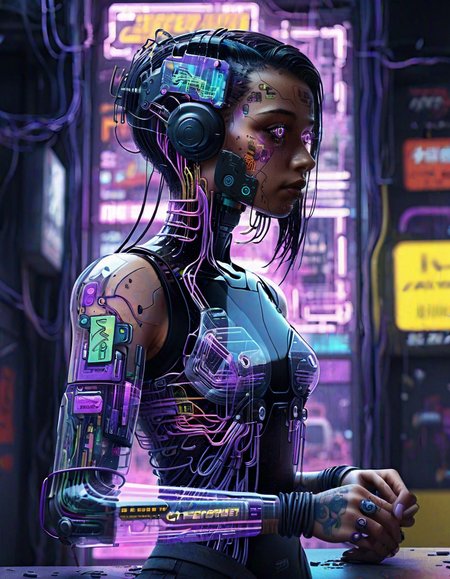 <lora:sdxl:1> solo, cyberpunk <lora:World_of_Glass_Filament:1> tiny neon glass filaments, neon
