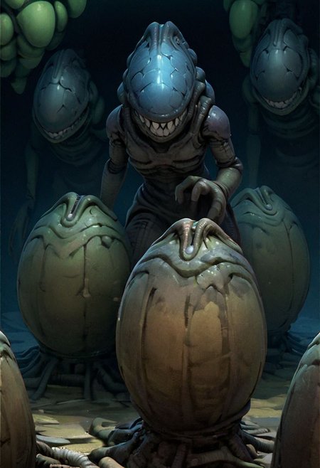 extremely cute xenomorph holding black xenoegg, pixar art, disney art, pixar, beautiful, adorable, 8k, detailed, intricate details