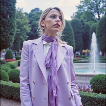 watercolor painting ethereal fantasy concept art of  surrealist art analog photography, analog photo, a stunning woman in a  gothic garden in the background a beautiful fountain, she's wearing a pastel purple women's suit, a white blouse and a purple scarf . A candid, close up shot <lora:Riley_Voelkel:1> rileyv . dreamlike, mysterious, provocative, symbolic, intricate, detailed, magnificent, celestial, ethereal, painterly, epic, majestic, magical, fantasy art, cover art, dreamy . vibrant, beautiful, painterly, detailed, textural, artistic, RAW candid cinema, 16mm, color graded portra 400 film, remarkable color, ultra realistic, textured skin, remarkable detailed pupils, realistic dull skin noise, visible skin detail, skin fuzz, dry skin, shot with cinematic camera