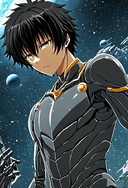high resolution, solo, best quality, 1Boy, Seiya Kanie, black hair, short hair, thin, Science Fiction, OverallDetail