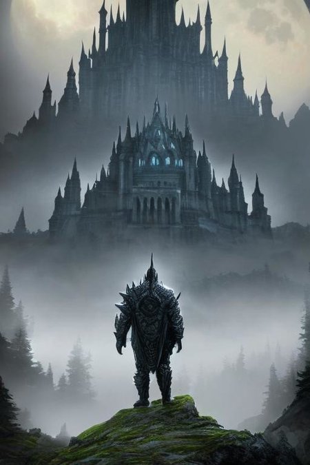RAW photo, (masterpiece:1.3), subsurface scattering, heavy shadow, (high quality:1.4), (intricate, high detail:1.2), professional photography, HDR, High Dynamic Range, realistic, ultra realistic, photorealistic, high resolution, film photography, ambient lighting, atmospheric effects, <lora:detail_slider_v4:2>, OverallDetail, OrcW, <lora:OrcWarrior1:0.7>,  a male orc shaman, ((full body shot)), in front of a sinister castle in an evil forest, fog, moon, <lora:Evil:0.6>, evilrealm, epiCPhoto