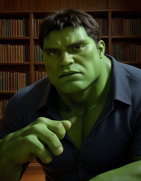 <lora:The_Hulk_2003_V2:0.5> a picture of the hulk, solo, best resolution, best quality, extremely detailed, masterpiece, crisp, sharp focus,  zPDXL3, Private Library