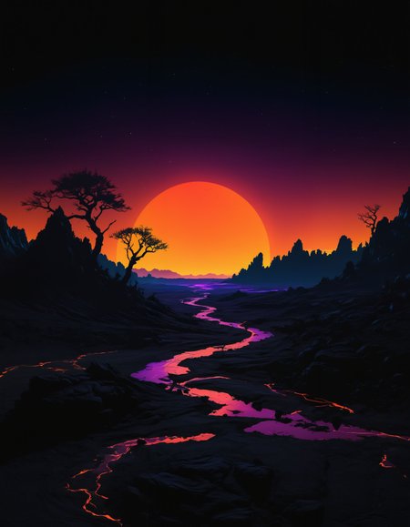 an otherworldly landscape in the style of neon silhouette contrast, 
<lora:xl_more_art-full_v1:0.5> <lora:- SDXL - vanta-black_contrast_V3.0:0.4> <lora:SDXL_black_and_color_Sa_May:0.5> dark, black and color <lora:sss:0.7> sss