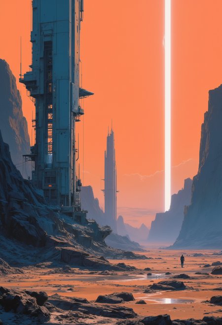 Faded neon colors of the 80s, washed-out pastel tones in spectral DARK neon vibrant hues, high contrast combined with dystopian neon Pop Art glitches. Retro scan of an 80s anime sci-fi book, lofi, grainy, vintage, melancholic yet futuristic. A digital painting, Towering, weathered solar sails rise like colossal skyscrapers into the washed-out sky. Some sails remain taut, shimmering in faded neon hues of orange as they desperately capture the last energy of the pale sun. Others hang torn and broken, their jagged edges flapping in a slow, ghostly wind. Below, the barren desert stretches endlessly in cracked beige and muted gray, its fractured surface echoing the desolation of the world. Among the sails lie abandoned structures: a translucent, gray plastic villa, eroded by sand, and a faintly glowing observation tower emitting neon light through the DARK Monochrome world. The horizon blurs into a swirling haze of dust, with the dim, dystopian sun casting long, harsh shadows across the wasteland. The composition is cinematic, with volumetric lighting, soft shadows, and a subtle film grain that adds to the vintage, otherworldly atmosphere. This hyper-detailed, hyper-realistic scene captures a melancholic beauty, blending faded neon-mist 80s neon nostalgia with the stark decay of a dystopian future.. 
  .

An otherworldly atmosphere.  Epic.. The overall composition feels cinematic, blending high fashion with a science fiction aesthetic. . . (Depth of field), low saturation,detail. ,,. ,,. masterpiece, best quality, medium-format camera, high-contrast, dramatic lighting, striking composition, . (Depth of field), low saturation,detail. mythp0rt, charismatic., ,,. masterpiece, best quality, dramatic lighting,. 

 An otherworldly atmosphere.
(Depth of field), low saturation,detail. mythp0rt Stylish, charismatic.PA
,,sNOW wHITE,   

 (Depth of field), low saturation,detail. mythp0rt Stylish, charismatic., belle
 

, low saturation,detail. mythp0rt Stylish, charismatic. ,,aidmamj6.1,ne0nfant4sy, The background is minimalist, a gradient of shadowy blue tones, amplifying the ethereal and futuristic ambiance of the scene. . Thin border of tiny maple leaves that glitch and fade around the edges overlaid on a black border background...

with rays of sunlight piercing through the misty atmosphere. masterpiece. An otherworldly atmosphere, Mysticism. mythp0rt, 

(Depth of field),detail. mythp0rt, Stylish, charismatic.



,  Otherworldly atmosphere. aidmamj6.1
(Depth of field), low saturation,detail. mythp0rt Stylish, charismatic.c.


(Depth of field),,detail. mythp0rt Stylish, charismatic. ,aidmamj6.1,ne0nfant4sy,.
<lora:domiswaunfluxmini:1>
