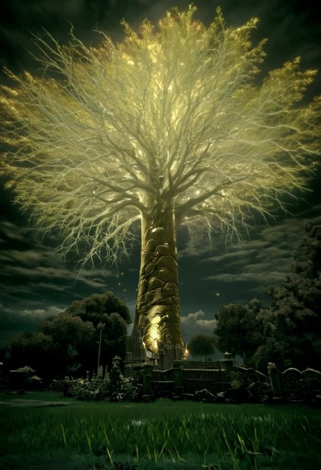 score_9, score_8_up, score_7_up, score_6_up, score_5_up, score_4_up,
1enormous tree, the tree reaches the sky, the leaves of the tree are golden and light up the clouds with a golden hue,
at night, grass, dark, low-key,  w3ers, scenery, gloomy,