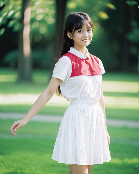<lora:chSchoolGirl:0.8><lora:chilloutmixss_xss10:0.1><lora:japaneseDollLikeness_v10:0.1>1girl, best quality, ultra high res, (photorealistic:1.4), (full body), black hair, (looking at viewer) ,smile,school uniforms, white skirt
