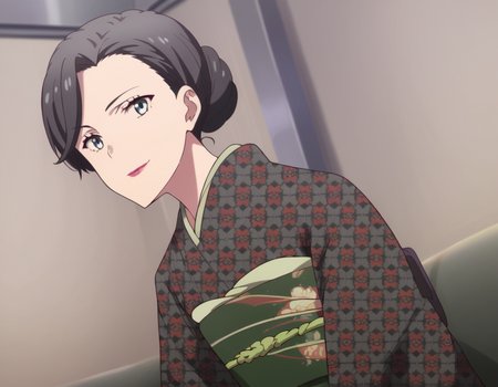 score_9, score_8_up, score_7_up, source_anime,
motheryukinoshita, <lora:mother-yukinoshita-s3-ponyxl-lora-nochekaiser:1>,
mother yukinoshita, short hair, blue eyes, black hair, hair bun, single hair bun, hair up,
japanese clothes, kimono, sash, makeup, obi, floral print, lipstick, black kimono,
indoors, bent over, smile,
looking at viewer, cowboy shot, dutch angle, solo,