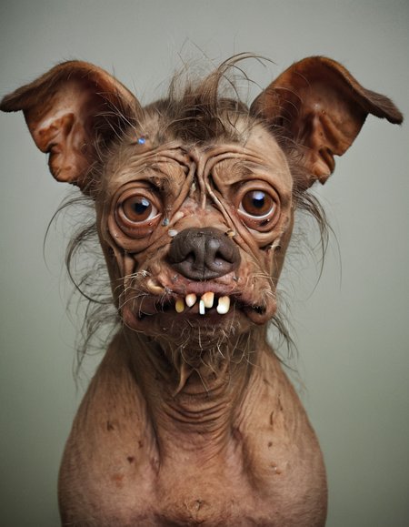 uglylora, 1dog, solo, portrait, ugly