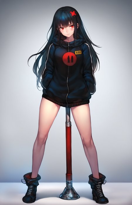(ririko \(fhnngririko\), miurahha, bacius:0.4), masterpiece, best quality, 1girl, <lora:obp-illus:1>, obp, object insertion, standing, legs apart,