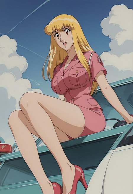 score_9, score_8_up, score_7_up, highres, masterpiece, 1woman, solo, long hair, sexy, r3iko, busty, breasts, anime coloring, medium breasts, policewoman, police uniform, large breasts, retro artstyle, sexy body, skirt, long legs