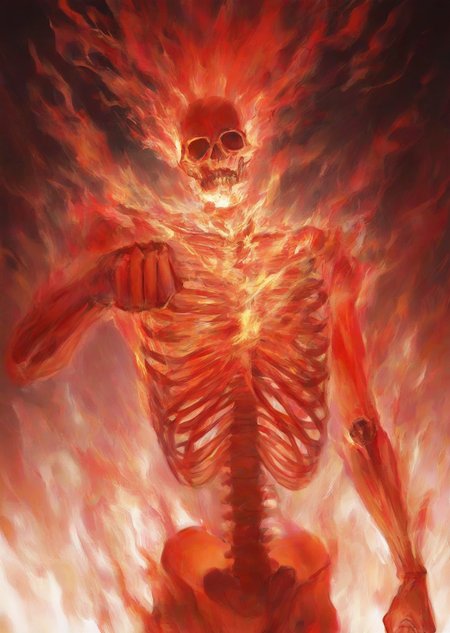 masterpiece, best quality, extreme aesthetic, 1boy, on fire, hand up, reaching, clenched hand, skeleton, muscle tissue, red theme, intense, fierce, pain, burning, eternal agony, ethereal, vibrant, abstract, quasarcake, <lora:enormous_fire:0.79>