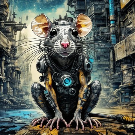drawix9 cyborg rat, ink, cinematic, expressive, very detailed<lora:drawix9:1>
