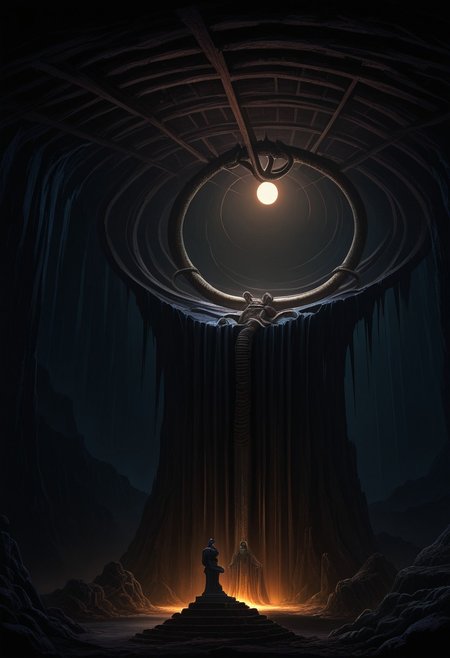 MASTERPIECE, AMAZING QUALITY, IDT, SCENERY, CAVE, STATUE, DARK, RITUAL