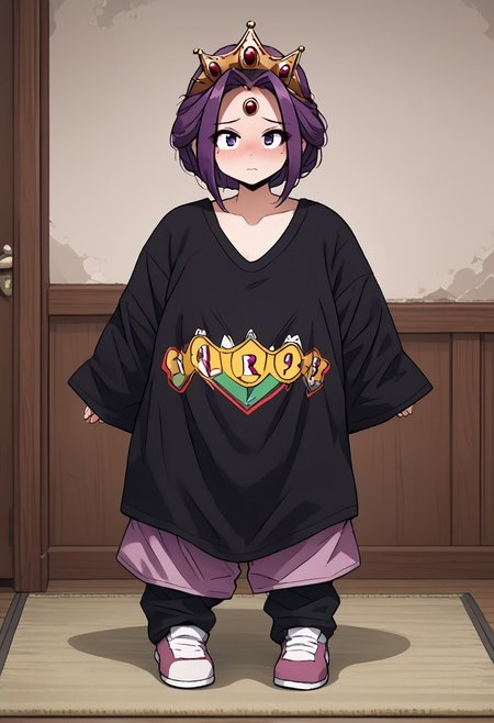 MIRELLIA Q MELROMARC, CROWN, TIARA, shirt, full body, ShrinkingConcept, shrinkingclothing, oversized clothes, shrinking, full body, child, small