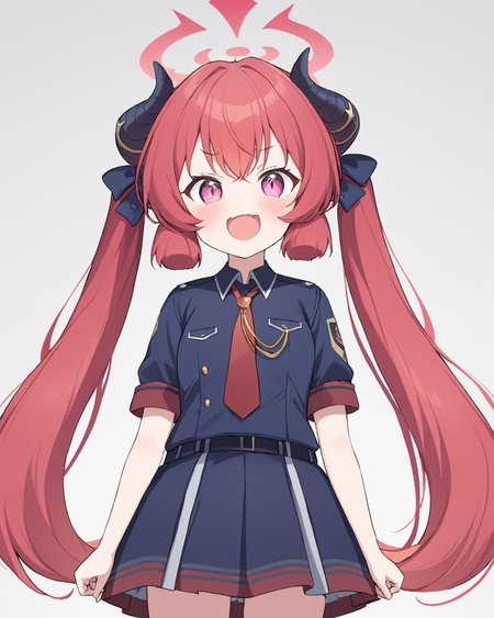 junko \(blue archive\),1girl, horns, solo, fang, white_background, twintails, simple_background, halo, looking_at_viewer, skirt, open_mouth, school_uniform, blush, red_necktie
<lora:junko_(blue_archive)_image691_2023-11-28-000012:1>halo. gorgeous,key visual, vibrant, studio anime,award-winning, professional, highly detailed,high budget, cinemascope