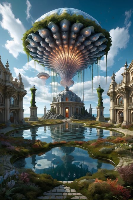 multiverse horizon lines where realities bleed through, visual paradoxes manifesting relativity-distorted perspective grids through temporal interference patterns, tidal forest ruins where salt-crystal murals record flood histories, the brackish waters hiding pearl-eyed oyster queens, cinematic view, epic sky, detailed, concept art, low angle, high detail, warm lighting, volumetric, godrays, vivid, beautiful, trending on artstation, by jordan grimmer, huge scene, grass, art greg rutkowski,
 <lora:detailed_notrigger:0.7>, <lora:add-detail-xl:0.3>, oil painting art style from Renaissance period, masterful composition, Renaissance mood, renaissance oil painting, brush strokes, Baroque art style, dynamic composition, dramatic lighting, rich colors, intricate details, professional-grade execution, captures the grandeur and theatricality of the Baroque period