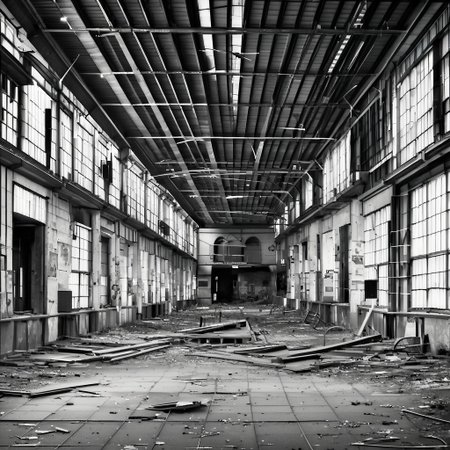 hasselblad ein altes lostplace - alte fabrik - irgendwo in deutschland, innenansicht, gro﷿e halle