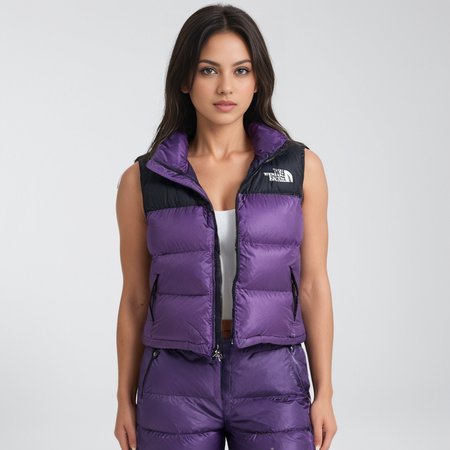 ((nsfw revealing outfit, large cleavage, freezerroom)) scene,squatting one indian women in  (dark purple <lora:pufferdown_tnf_nuptse:0.7> <lora:snowpants_v1-000003:0.7> tnf_nuptse jacket   shiny quilted nylon puffer cropped vest). A large puffer quilted cloak cropped vest draped over her shoulders and wearing a winter puffer cropped vest. Long wet hair. Ethereal Warrior Princess. freezer room covered in snow and ice, Erotic,  sensual, surreal. Detailed face. Perfect eyes, highly detailed beautiful expressive eyes, detailed eyes. 35mm photograph, film, bokeh, professional, highly detailed dynamic lighting, photorealistic, 8k, raw, rich, intricate details, key visual, vivid colors
<lora:WildcardX-XL-Detail-Enhancer:1>
