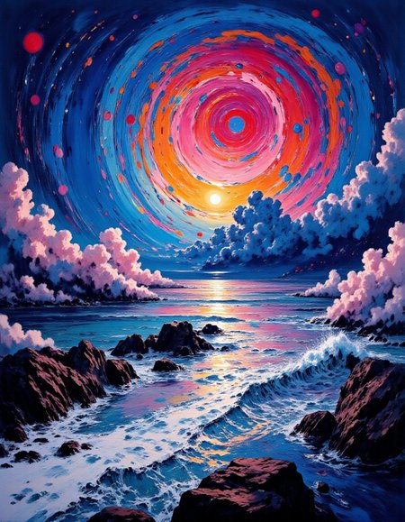 <lora:FLUX.1-DEV_-_Wild_1970s_Fashions_LoRA:1> 600-inspired,  breathtaking, definition, detailed, epicphotogasm-colorfulphoto,  swirl, 
<lora:Eldritch_Expressionism_for_Flux:0.6> expressionist painting of a sea scene with bold vibrant color oil painting,  beauty  night Of cloudless climes and starry skies And all thatâs best of dark and bright,
<lora:artilands:0.8>,
<lora:Cinematic_style:0.7>,
<lora:FluxMythP0rtr4itStyle:1>,