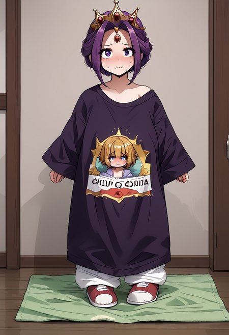 MIRELLIA Q MELROMARC, CROWN, TIARA, shirt, full body, ShrinkingConcept, shrinkingclothing, oversized clothes, shrinking, full body, child, small