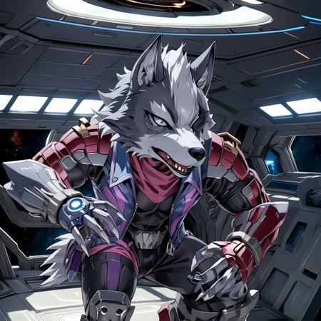 man, StarWolfXL, 1boy, inside starship spaceship, eyepatch, wolf, holding weapon, (anime, masterpiece, intricate:1.3), (best quality, hires textures, high detail:1.2), (4k),(incredibly detailed:1.4),UHD, 8K, ultra detailed
 a very very very very very beautiful realistic still of a woman repairing a cyborg from age of ultron, rendered by beeple <lora:StarWolfXL:.8>