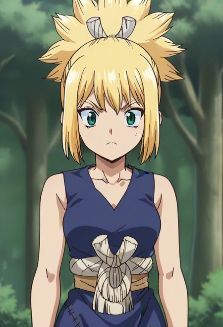 source_anime, cowboy shot <lora:KohakuDrSton3:0.9> kohaku, blond,,