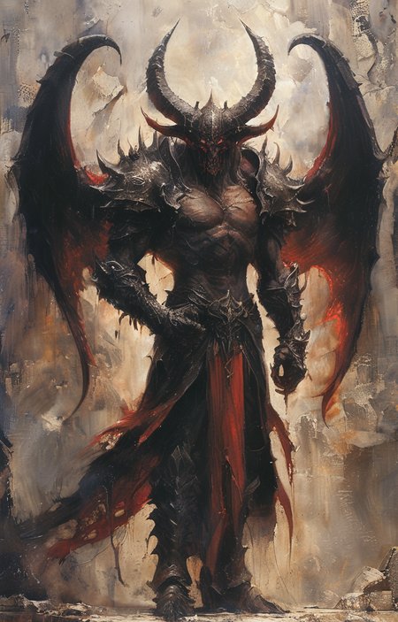 masterpiece,best quality,<lora:tbh258-sdxl:0.9>,illustration,style of diablo,monster, demon wings, demon tail, demon horns,  animals