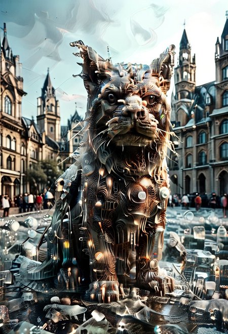 score_9, score_8_up, score_7_up, vibrant candy palette, baroque sci-fi, insane resolution, warped perspective, doll-like pupils, Crystal-winged gargoyle (feline smirk:1.2) in a Gothic Cathedral.  It is raining with a moody atmosphere.  Jutting out of the facade is a grotesque gargoyle with rain drops dripping from it's mouth, ultra detailed  and intricate design of the grey masonry stonework, , hologram dust, surreal (steampunk:0.8) glow, glowinglora, shimmer, chibi, satire, biomech-cute, fractal lights, oil-spill mirrors, 1c3_w1n73r, detailerlora