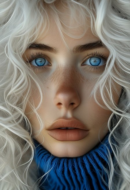 Realistic photo, ultra-realistic photo, RAW photo, high res., high quality, masterpiece, bellissima, 25-year-old woman (25y.o), Swedish, long white hair, tousled hair, blue eyes, perfect eyes, detailed eyes, photorealistic eyes, drunk, depressed, sad, dark circles under eyes, plain black turtleneck sweater, perfect skin texture, intricate details, detailed face, detailed eyes, super-detailer-bsy, detailed skin, detailed hair, ultra-detailed,