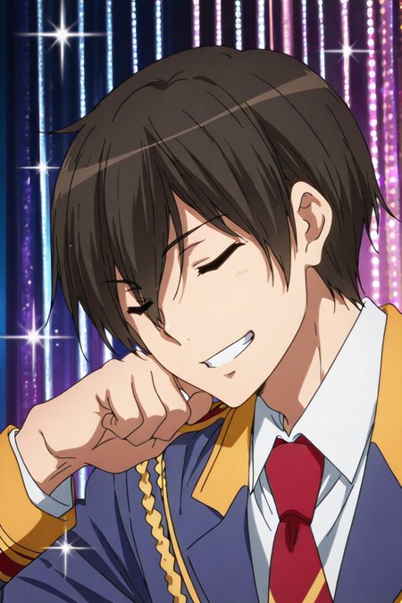 shiny skin, posing, 
<lora:amabri.il:1.0>,
amabri,
seiya, 
closed eyes, glitter, sparkle, hand to face, smile,