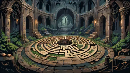 small centered composition, product shot, plain background, wallpaper art, in the center is an image of a ("The Labyrinth of Charm":1.3) , in focus, by Sabbas Apterus, Jon Foster, Dark fantasy illustration, gothic and macabre themes, detailed and atmospheric compositions, intricate linework, exploring the depths of the imagination, Fantasy art, dark fantasy, book covers, intricate detail, atmospheric landscapes, amateurish, cityscape, highly intricate, fine artistic composition, highly decorated, badge, set logical ambient background, fine detail, Hyper-realistic, 16k resolution, intricate details.
(masterpiece, award winning artwork)
many details, extreme detailed, full of details,
Wide range of colors, high Dynamic
 <lora:xl_more_art-full_v1:0.285>
 <lora:zavy-bcklt-sdxl:0.25> zavy-bcklt 
<lora:RMSDXL_Creative:0.24> 
<lora:add-detail-xl:1> 
<lora:MJ52:0.285>