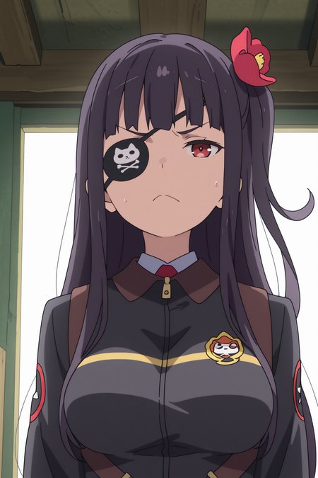 newest, upper body, Itsuka Shikabane, frown, uniform <lora:Zvezda_-_Itsuka_Shikabane_-_illustrious:0.8>
