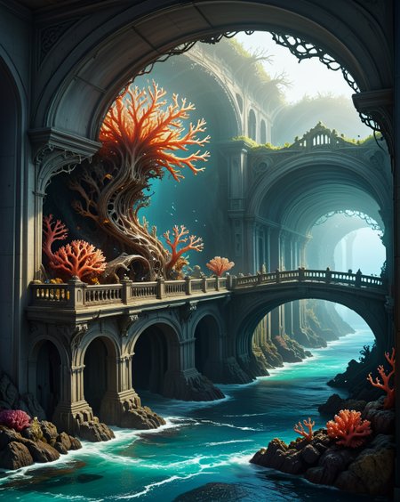 dark fantasy radioactive-mineral veins, Rococo bronze arabesques, translucent resin bridges in, prismatic-coral reefs, Biomechanical coral exoskeletons style, prismatic waves from quantum foam,
random group of travelers in landcscape,
 <lora:ral-dark-fantasy-il:0.25> dark fantasy, eldritch horror, mythology, apocalyptic
<lora:extremely_detailed:0.8> extremely detailed,
<lora:DetailMaximizer:0.7> 
 <lora:Dream Scenery XL:0.3> Dream Scenery,
<lora:add-detail-xl:0.3>,
detailxl,