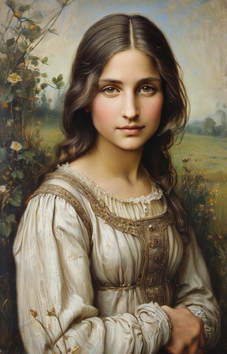 masterpiece,best quality,<lora:tbh136-sdxl:0.85>,portrait of  Mona Lisa,illustration,style of Helen Allingham,