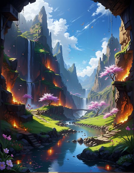 surreal landscape:1.2
a hidden swamp, with secluded pools, thick reeds, hidden creatures, and a mysterious vibe,
,
Scattered showers Weather,
Homogenitus from industrial plumes,
Canyon reflected light bouncing,
Spring cherry blossom bloom,
Yardang wind-sculpted ridges,
Plateau where lava writes ancient runes,
Forges hammering comet fragments,
,
Takehiko Inoue 
(masterpiece:1.4), (intricate details:1.4), (hyperrealistic:1.3),(painting:0.9),(ultra detailed:1.4), (8k resolution:1.3), (sharp focus), (dramatic perspective:1.1), (chromatic aberration:0.3), (film grain:0.2),
<lora:JuggerCineXL2:0.3>,
<lora:add-detail-xl:0.3>,
<lora:WildcardX-XL-Detail-Enhancer:0.4>,
<lora:xl_more_art-full_v1:0.7>,
<lora:ClassipeintXL2.1:0.3>,
<lora:Flux-XL_Scenery:0.3> flux-scenery ,
<lora:EnvyDramaticLightingXL01:0.7>
detailxl,