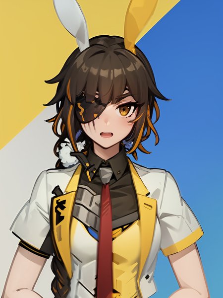 (extremely detailed CG unity 8k wallpaper),(masterpiece), (best quality), (ultra-detailed), (best illustration),(best shadow), (sharp eyeliner, eyeshadow, detailed eyes:1.1), 
,BREAK
(M16GFLbunny:1.2),
<lora:M16GFL:1>