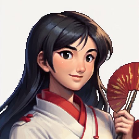 score_9, score_8_up, score_7_up, source_anime BREAK, fedsportraits, portrait, white background, solo, 1girl,  mulan, asian, black hair, black eyes, hanfu, happy