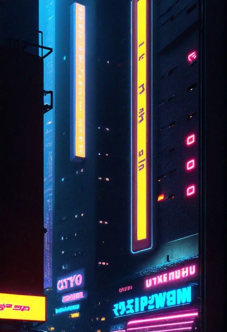 Late night in the street of a neon-lit city, Hitori Gotoh   walks  through the streets of a cyberpunk city, solo focus, focus on female,