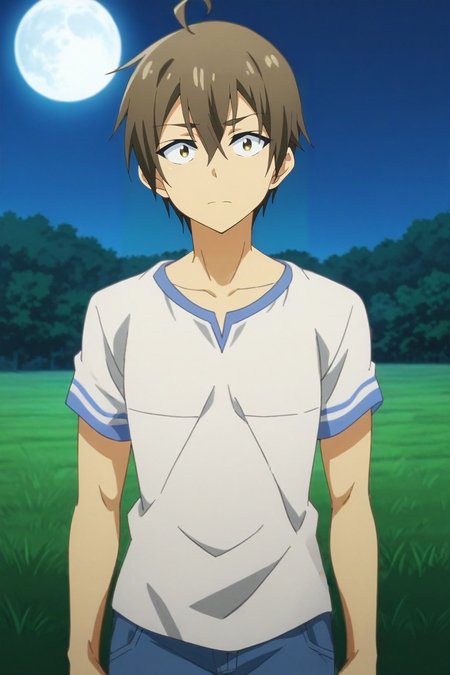 score_9, score_8_up, score_7_up, source_anime, rating_safe, , anime screencap, , , , , 1boy, solo, male focus, <lora:hideki_nishimura_pony:0.96>, hideki_nishimura, brown hair, brown eyes, short hair, hair between eyes, ahoge, cowboy shot, field, night, full moon, arms at sides, nervous, , <lora:sdxl_lightning_8step_lora:1>