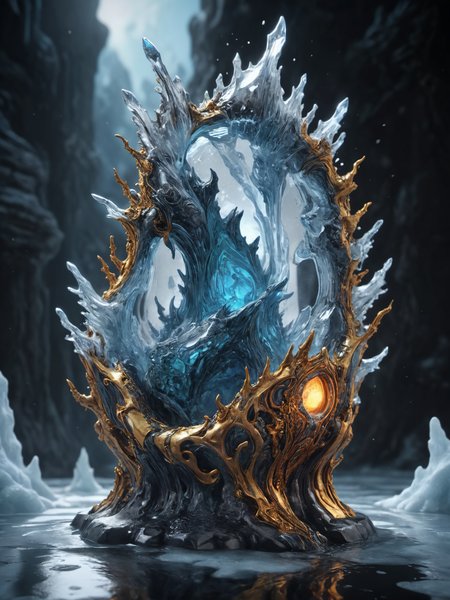 an intricately detailed award winning painting demonstrating astonishing style and technique and rendering a creative and new subject matter in amazing detail,dramatic,trending,exciting,"Trapped Under Ice",, glow effects, godrays, Hand drawn, render, 8k, octane render, cinema 4d, blender, dark, atmospheric 4k ultra detailed, cinematic, Sharp focus, big depth of field, Masterpiece, colors, 3d octane render, 4k, concept art, trending on artstation, hyperrealistic, Vivid colors, extremely detailed CG unity 8k wallpaper, trending on CGSociety, Intricate, High Detail, dramatic