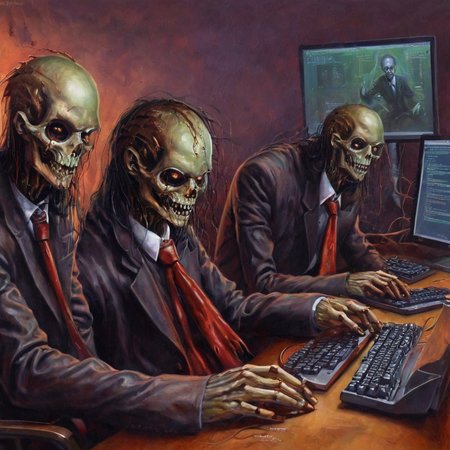 Realistic detailed Painting of creepy programmers   in startup
<lora:EdobHell2_XL_v1.0:1>