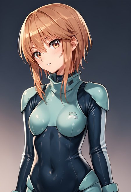 Score_9, score_8_up, score_7_up, masterpiece, best quality,  puru clone,brown hair,pilotsuit,gloves