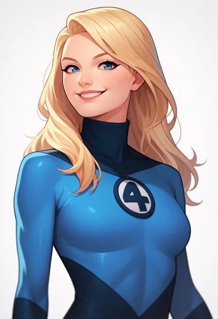 score_9, score_8_up, score_7_up, score_6_up, score_5_up, score_4_up, BREAK,
1girl, susanrichards, blonde hair, long hair, blue eyes,
bodysuit, turtleneck,
smile, upper body, looking at viewer, solo, simple background, white background   <lora:SusanRichardsXL:1>
