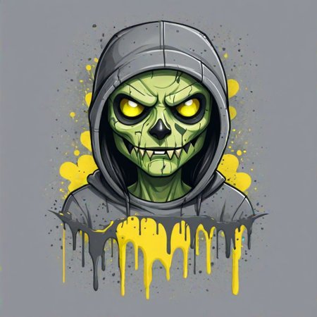 Creeper with gray and yellow palette   , t-shirt design