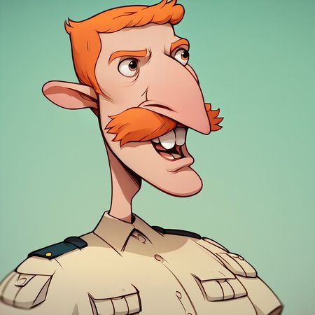 score_9, score_8_up, score_7_up, score_6_up, score_5_up,   <lora:nigelthornberryXLP:1> nigel thornberry, 1boy, mustache, orange hair, uniform, teeth, buck teeth,