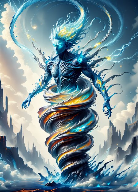 DonM3l3m3nt4lXL,  score_9, score_8_up, score_7_up, score_6_up, chitinous windy siren japanese coiled Serpent,  armor skin, icey
 , indanthrone blue lava electricity, rating_safe <lora:DonM3l3m3nt4lXL-pony:0.8>
