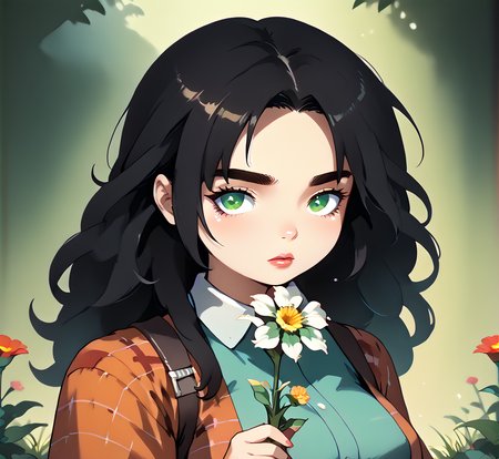 PonyScores7, source_anime, ah1, IllustriousQual, <lora:natsumi_style:0.5>, <lora:by_usakun-pony:0.4> by usakun, <lora:Akina_Bbw_Style_-_PonyXL:0.2> AkinBw
BREAK 1girl, mature female, (round face:1.2), (thick eyebrows:1.3), (curvy), round-chin, caucasian, (plump face), <lora:Round_face:0.2>, <lora:ETO_OCPonyXL:0.5> eto_oc, skindentation, (plump), thick thighs, wide hips, busty, voluptuous, lips, <lora:venus body PonyXL:0.4>, <lora:shinyskin2:0.2> glistening skin
BREAK  (curly hair), long hair, (black hair:1.4), (parted hair:1.7), messy hair, kinky curls, <lora:hairdetailpxl:0.2> hairdetailpxl
BREAK (brown and green eyes), (brown_flecked_irises), (green_flecked_irises), (colorful eyes), (multicolored eyes), (downturned eyes:1.4), <lora:expressive eyes:0.5> expressive eyes, <lora:eyedetailpxl:0.2> eyedetailpxl, <lora:Eyes_High_Definition:0.3> EyesHD
BREAK disappointed,  <lora:Expressive_H:0.2> Expressiveh, <lora:Emotional_Anime_Expressions_PonyXL_Concept:0.2> emotional, <lora:Best_Facial_Expression_LoRA_PONY:0.2>, <lora:expresionesv3Rank128:0.2> expresiones, <lora:Detailed expressive EXEV style -XL Pony V1.0:0.2> FaceDetail 
BREAK ((holding flower))
BREAK hawaiian tan floral print turquoise dress with a ruffled hem paired with white espadrilles
BREAK (((a tranquil landscape of the lagoons in the Cayo District of Belize, with lush vegetation reflecting on the still waters, The scene is set at dawn, with soft light creating a peaceful atmosphere, The mood is serene and reflective, inviting contemplation of the natural beauty)))
BREAK <lora:xl_more_art-full_v1:0.2>, <lora:aesthetic_anime_v1s:0.2>, <lora:EpicF4nta5yXL:0.2>, <lora:detailxl:0.2> detailxl, <lora:Fant5yP0ny:0.2>, best quality, amazing quality, best aesthetic, absurdres, illustration, Volumetric_Lighting, ultra-detailed, very aesthetic, intricate details, 8k, masterpiece, best_quality
BREAK (zoom_out:1.8), (preppy Punk fashion style, combining traditional preppy elements with punk influences, features collared shirts, plaid skirts, and combat boots, creating a unique and edgy look)
BREAK Stable_Yogis_PDXL_Positives, AS-Adult, <lora:Complicated fantasy portrait - XL Pony V2.0:0.3>, bad-hands-5, <lora:HDA_Detailer:0.5>, HDA_FatGirlXL,