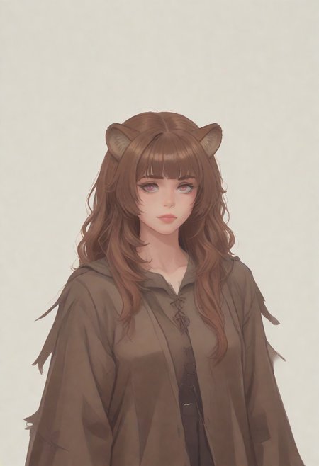 score_8_up, score_7_up, score_6_up, dnd  <lora:dnd_flat:0.95>  1girl raphtalia, long hair, bangs, brown hair, animal ears, raccoon ears, raccoon tail, raccoon girl, pink eyes. dramatic lighting, ornate
WHITE BACKGROUND